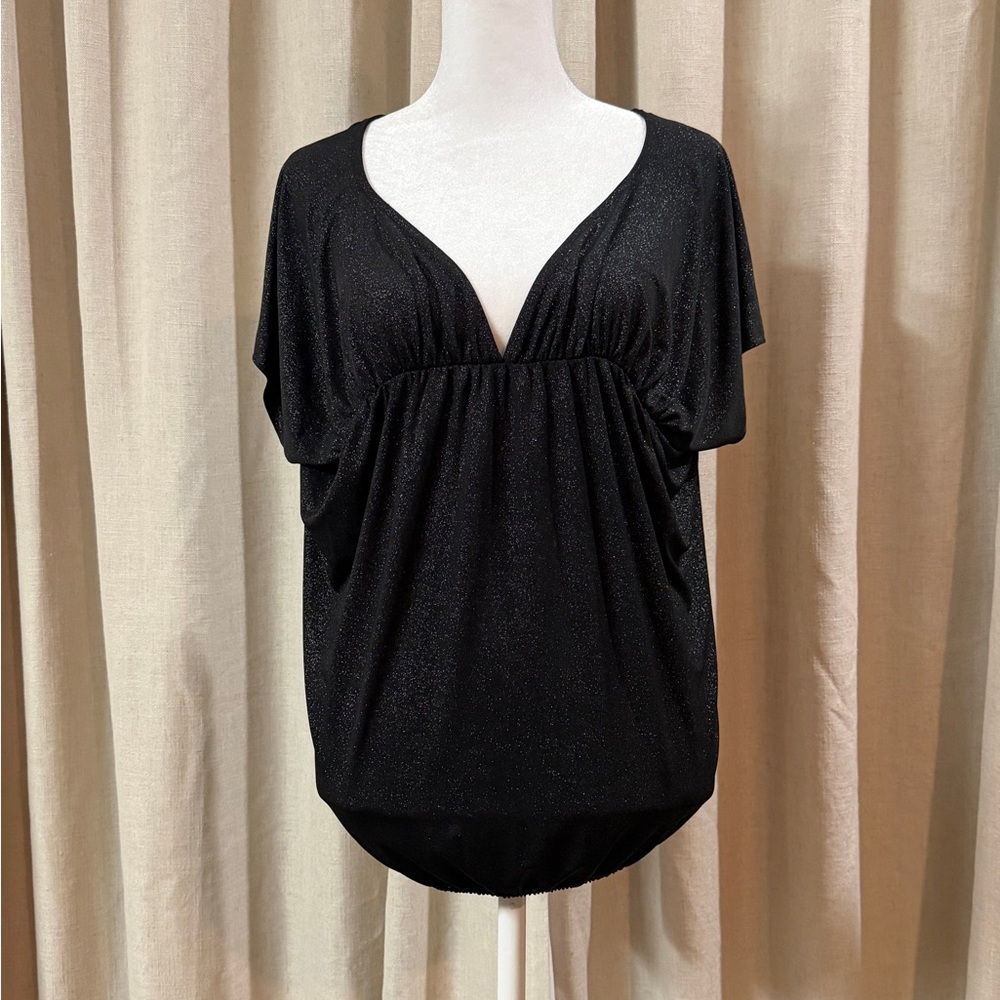 New York & Company Black Shimmer Blouse